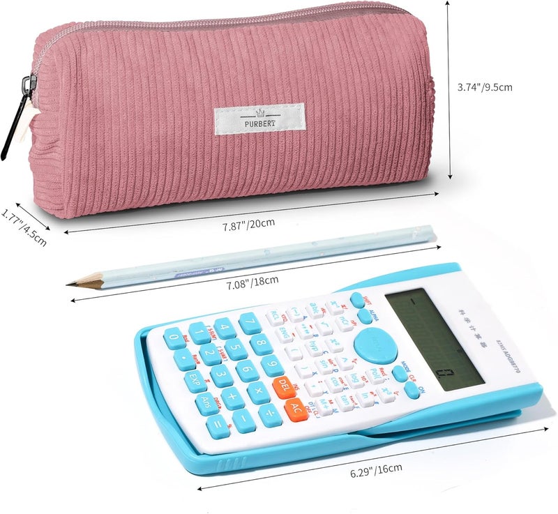 Purbert Pencil Bag Pen Case, Soft Corduroy Small Pencil Pouch Organizer with Zipper, Cute Pencil Case Pouch Stationery for Girls and Boys – Purple - Image 3
